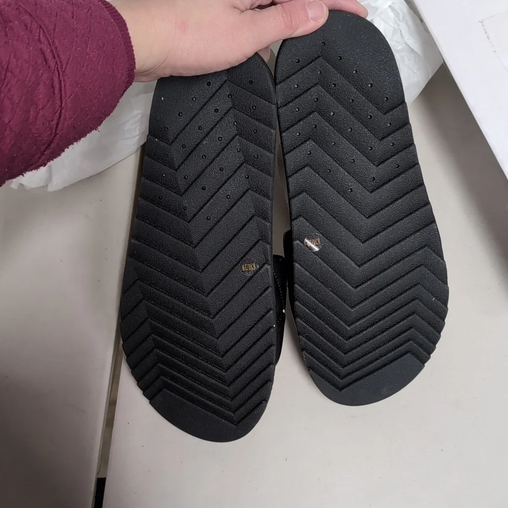 Jessica Simpson Black Quilted Studded Sandals